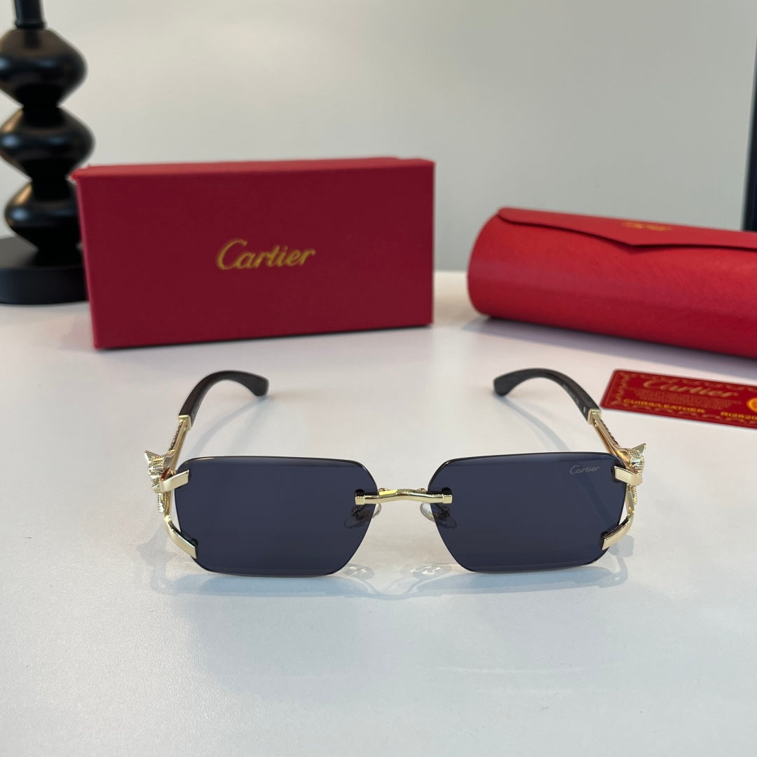 Cartier Lightweight Metal Rimless Red Lens Sunglasses for Men & Women - 415905 - detail image 2