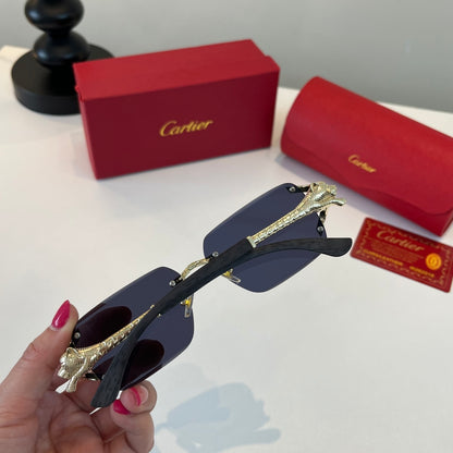 Cartier Lightweight Metal Rimless Red Lens Sunglasses for Men & Women - 415905 - detail image 8