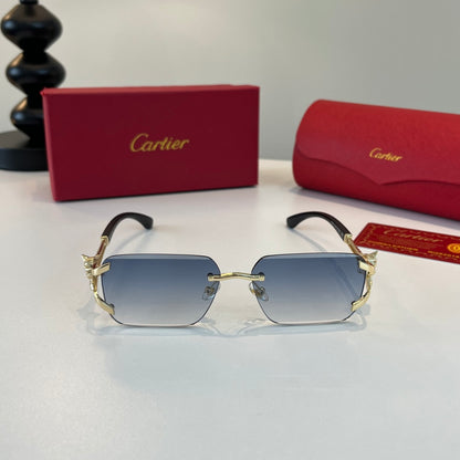 Cartier Lightweight Metal Rimless Silver Lens Sunglasses for Men & Wo - 487383 - detail image 2