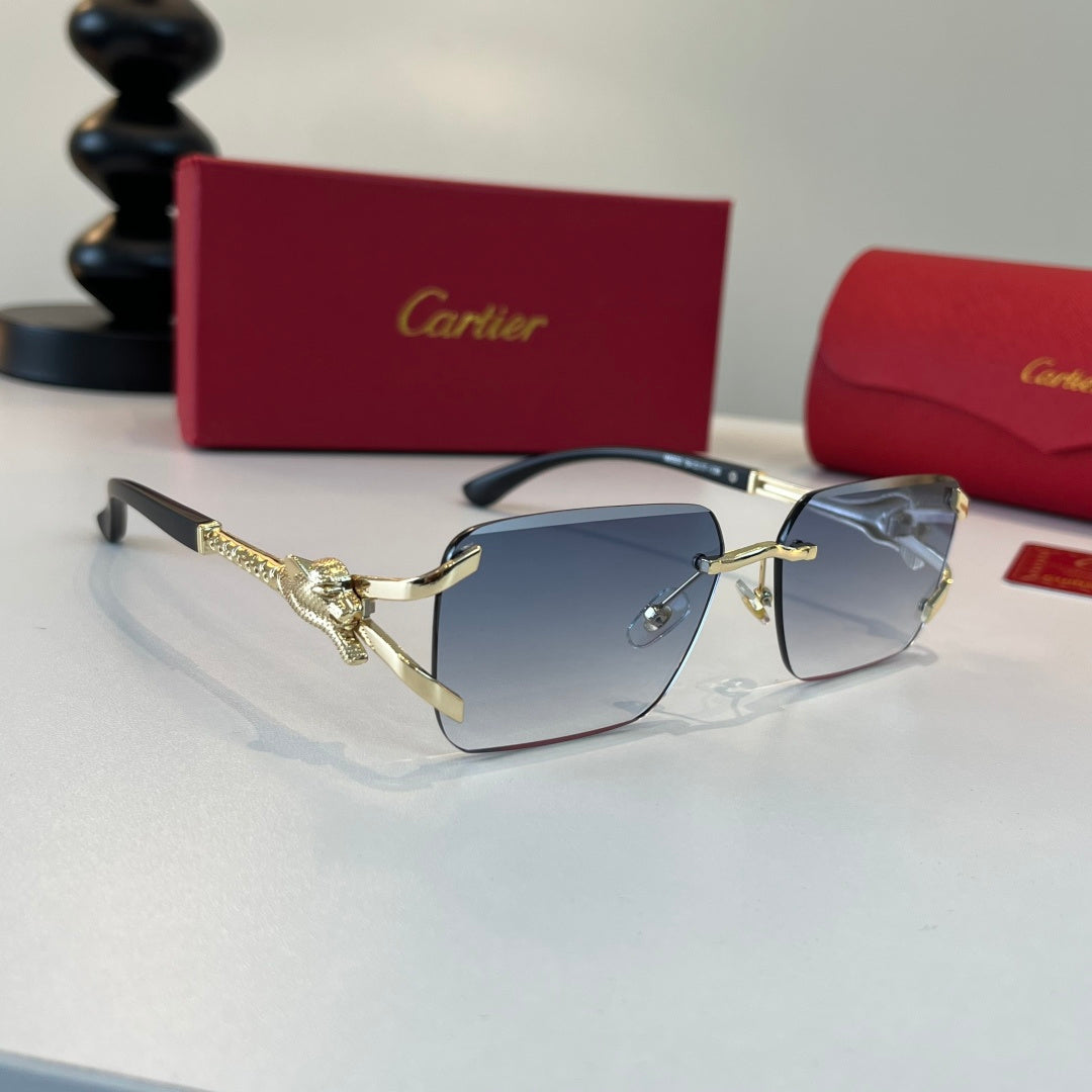 Cartier Lightweight Metal Rimless Silver Lens Sunglasses for Men & Wo - 449542