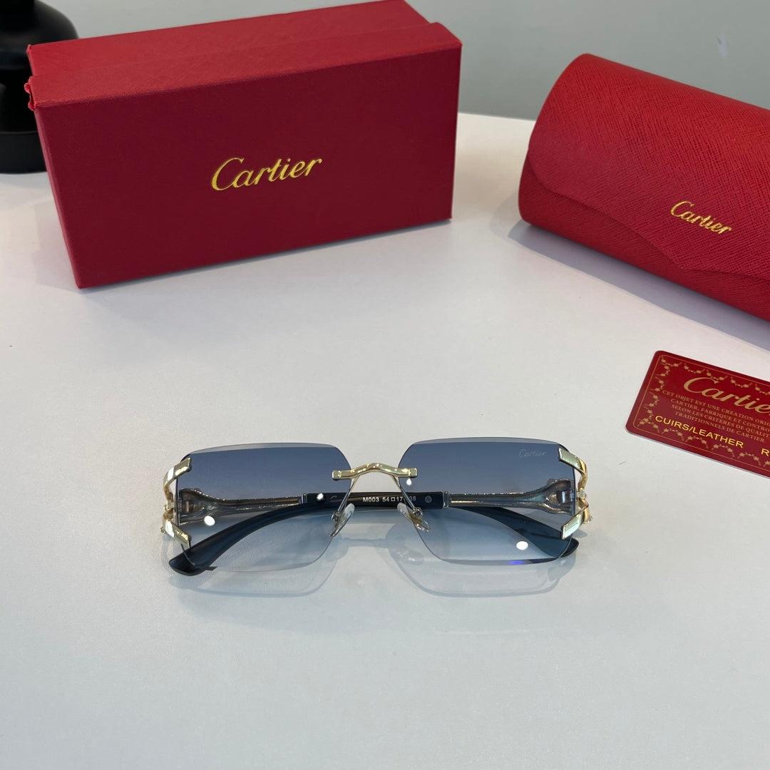Cartier Lightweight Metal Rimless Silver Lens Sunglasses for Men & Wo - 358548 - detail image 5