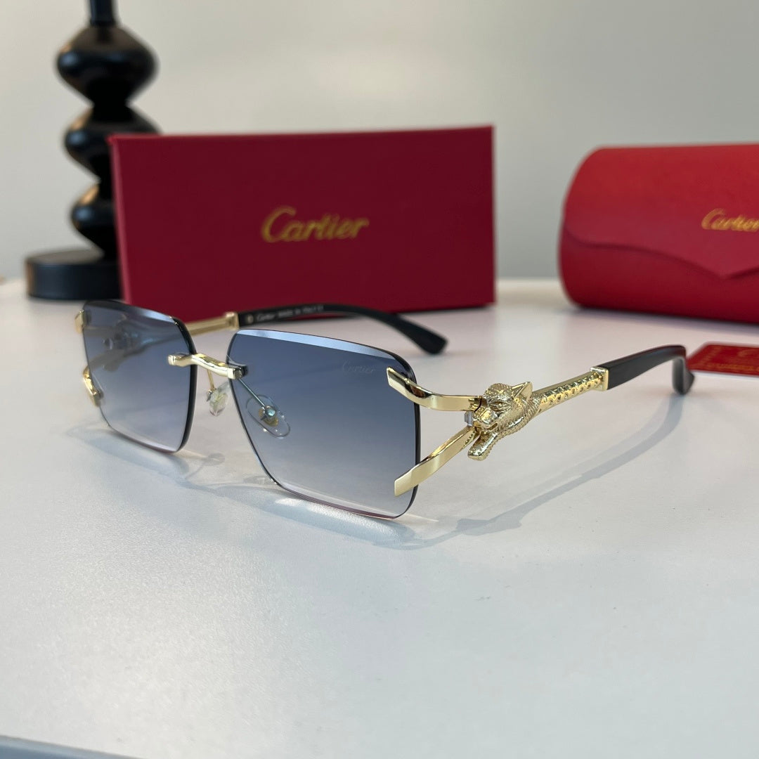 Cartier Lightweight Metal Rimless Silver Lens Sunglasses for Men & Wo - 415906 - detail image 3