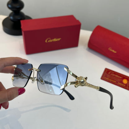 Cartier Lightweight Metal Rimless Silver Lens Sunglasses for Men & Wo - 449542 - detail image 4