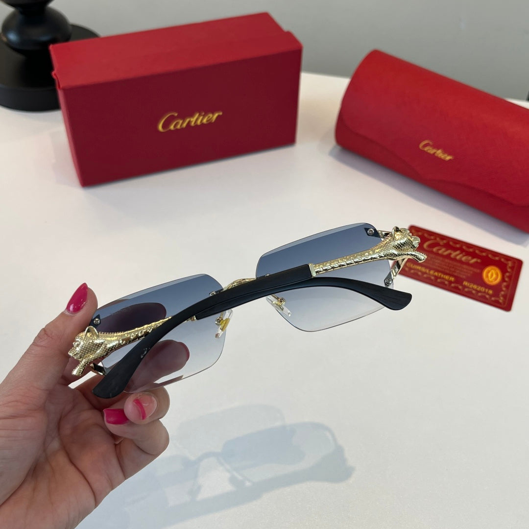 Cartier Lightweight Metal Rimless Silver Lens Sunglasses for Men & Wo - 487383 - detail image 8