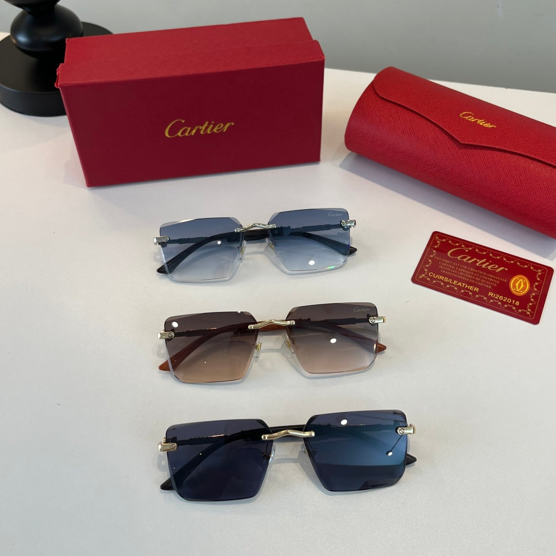 Cartier Lightweight Metal Rimless Silver Lens Sunglasses for Men & Wo - 487385 - detail image 10