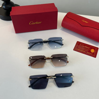 Cartier Lightweight Metal Rimless Silver Lens Sunglasses for Men & Wo - 487385 - detail image 10