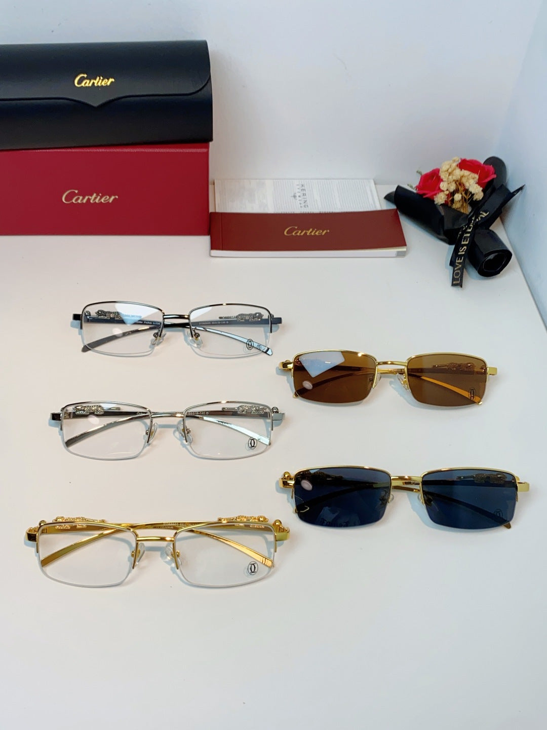 Cartier Square Orange Lens Sunglasses for Men & Women - 358529 - detail image 12