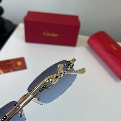 Cartier Lightweight Metal Rimless Silver Lens Sunglasses for Men & Wo - 432253 - detail image 6