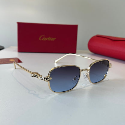 Cartier Lightweight Metal Rimless Blue Lens Sunglasses for Men & Wome - 432258