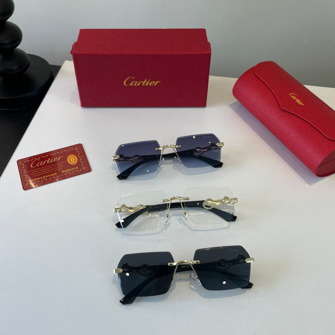 Cartier Lightweight Metal Rimless Silver Lens Sunglasses for Men & Wo - 432260 - detail image 10