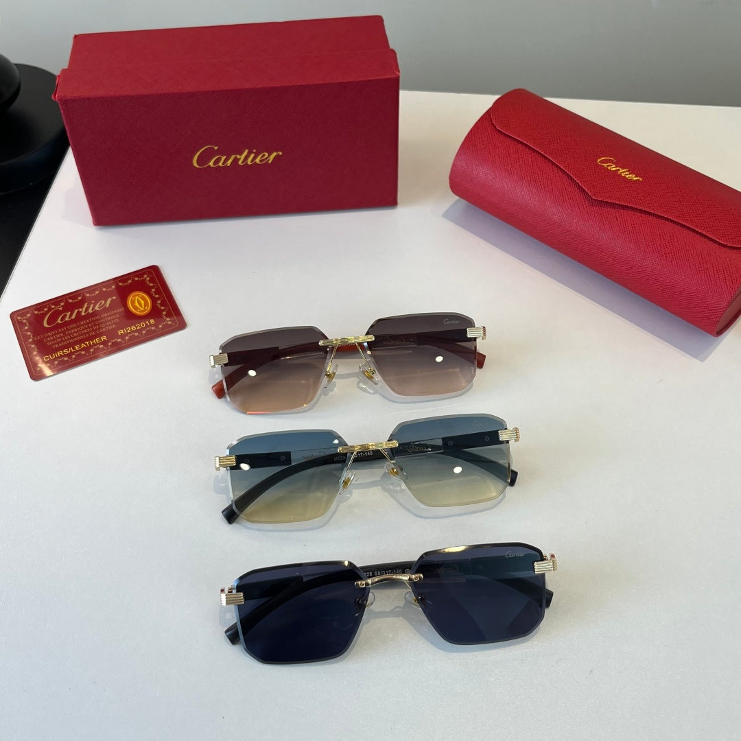Cartier Lightweight Metal Rimless Silver Lens Sunglasses for Men & Wo - 432265 - detail image 11