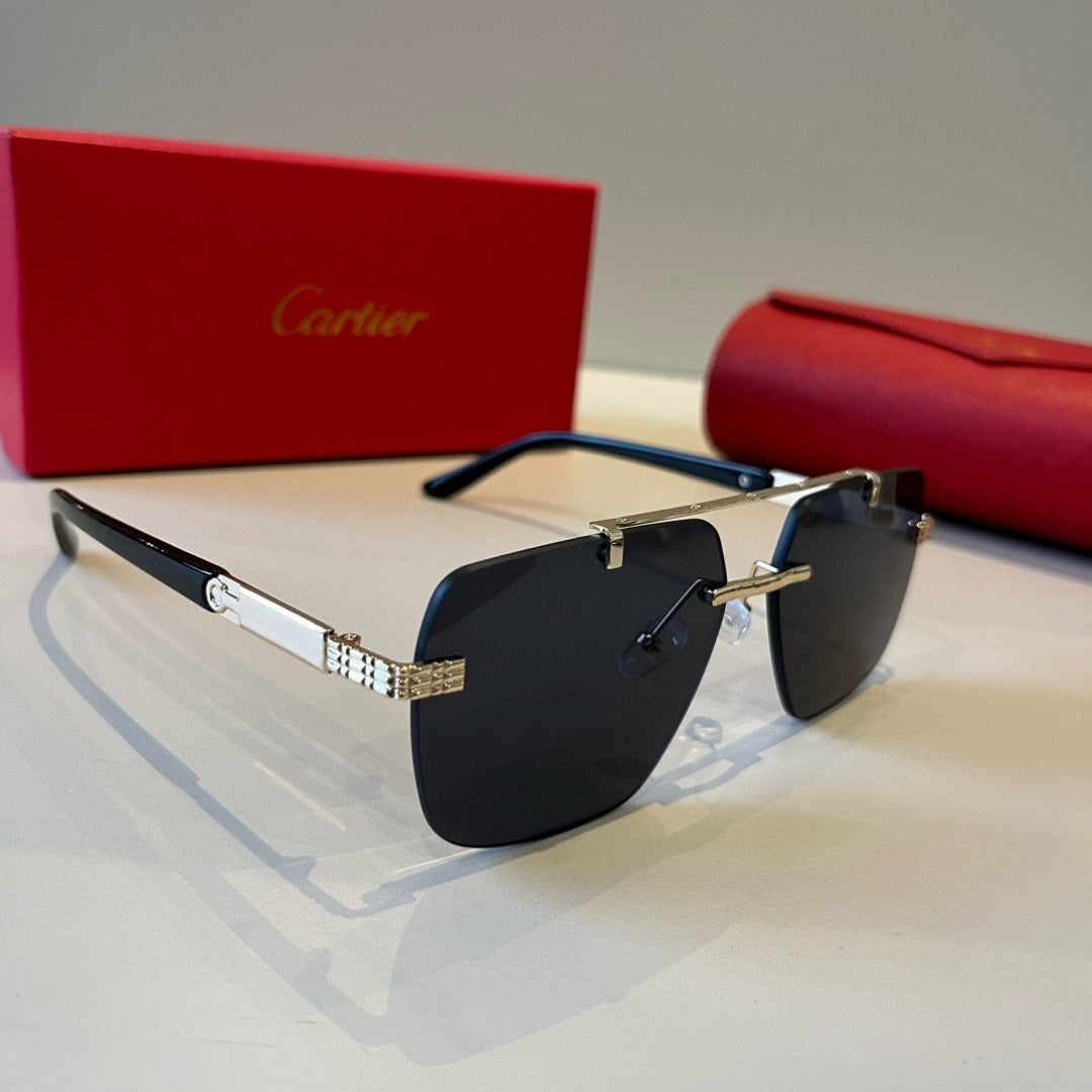 Cartier Lightweight Metal Rimless Silver Lens Sunglasses for Men & Wo - 487286