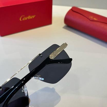 Cartier Lightweight Metal Rimless Silver Lens Sunglasses for Men & Wo - 415928 - detail image 5