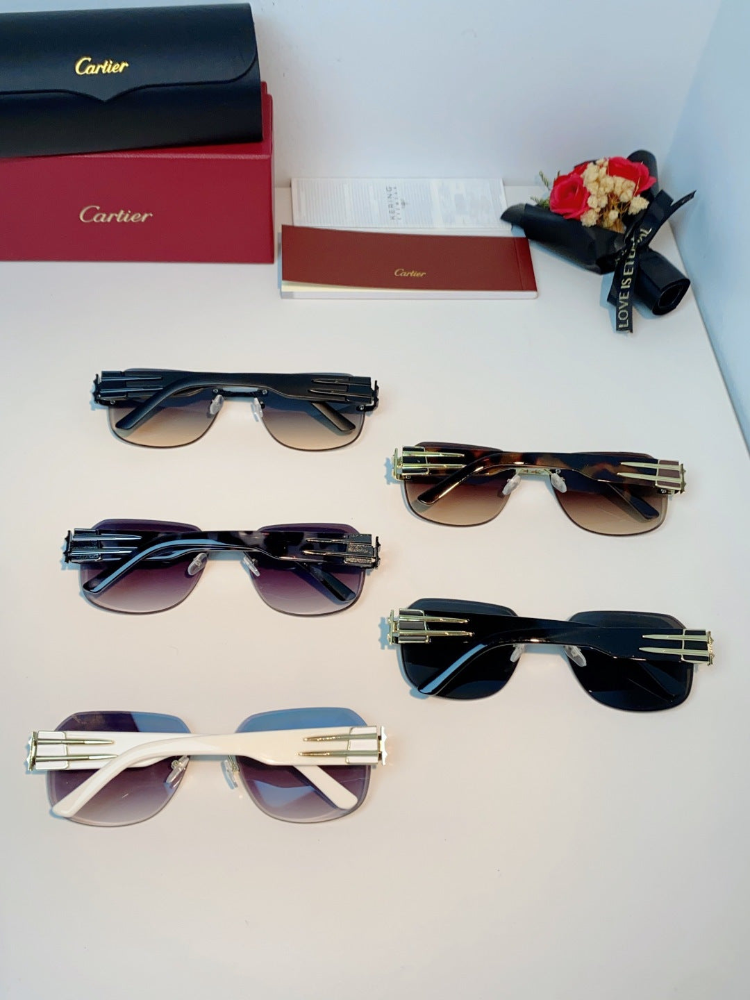 Cartier Polarized Metal Rimless Gray Lens Sunglasses for Men & Women - 465838 - detail image 12