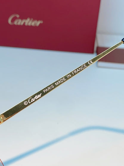 Cartier Lightweight Rimless Pink Lens Sunglasses for Men & Women - detail image 8