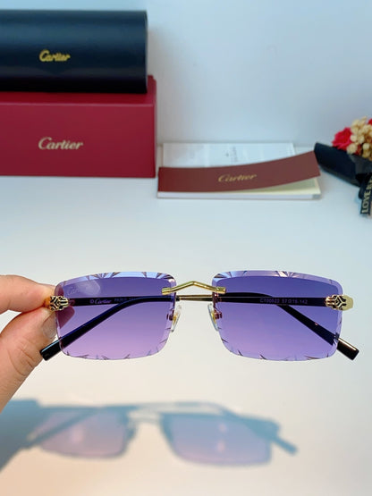 Cartier Lightweight Rimless Purple Lens Sunglasses for Men & Women - 487361 - detail image 4