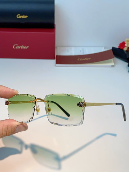 Cartier Lightweight Rimless Gold Lens Sunglasses for Men & Women - detail image 6