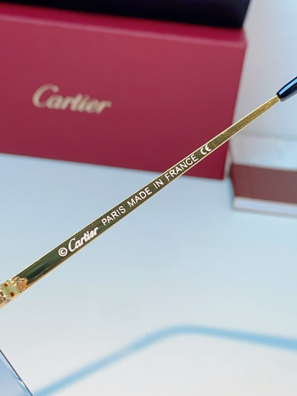 Cartier Lightweight Rimless Blue Lens Sunglasses for Men & Women - 487363 - detail image 8
