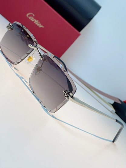 Cartier Lightweight Rimless Gray Lens Sunglasses for Men & Women - 487365 - detail image 7