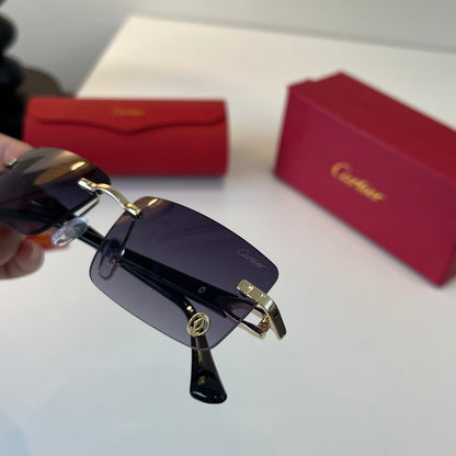 Cartier Lightweight Metal Rimless Silver Lens Sunglasses for Men & Wo - 449457 - detail image 7