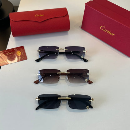 Cartier Lightweight Metal Rimless Silver Lens Sunglasses for Men & Wo - 415862 - detail image 12