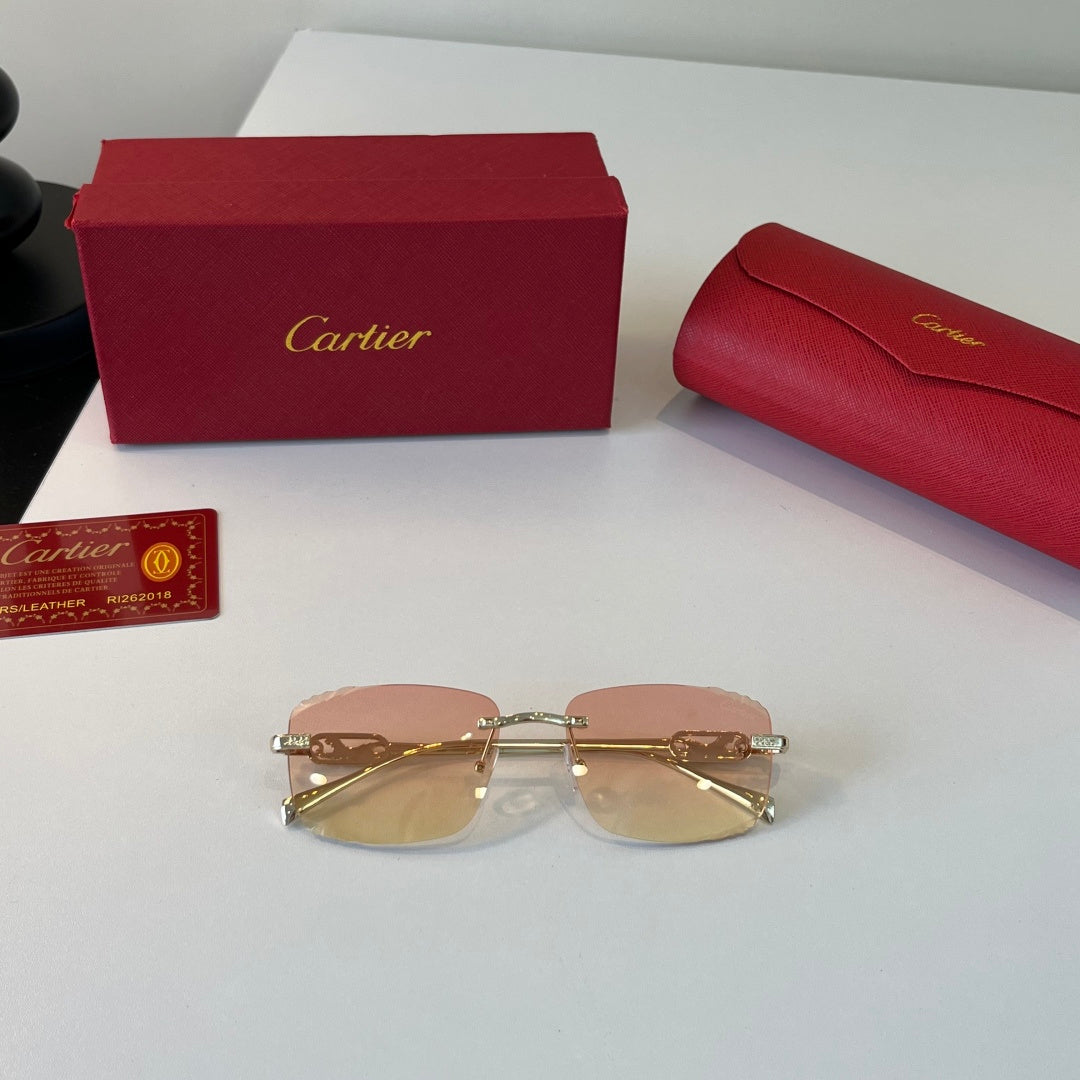Cartier Lightweight Metal Rimless Gold Lens Sunglasses for Men & Wome - 432307 - detail image 4