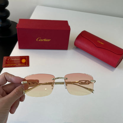 Cartier Lightweight Metal Rimless Gold Lens Sunglasses for Men & Wome - 358467 - detail image 5