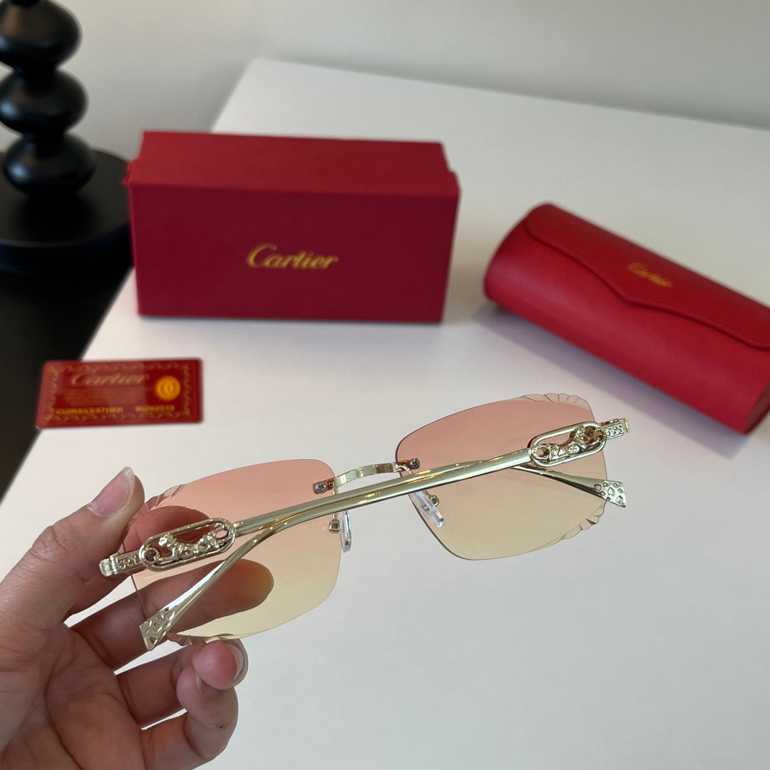 Cartier Lightweight Metal Rimless Gold Lens Sunglasses for Men & Wome - 432307 - detail image 8