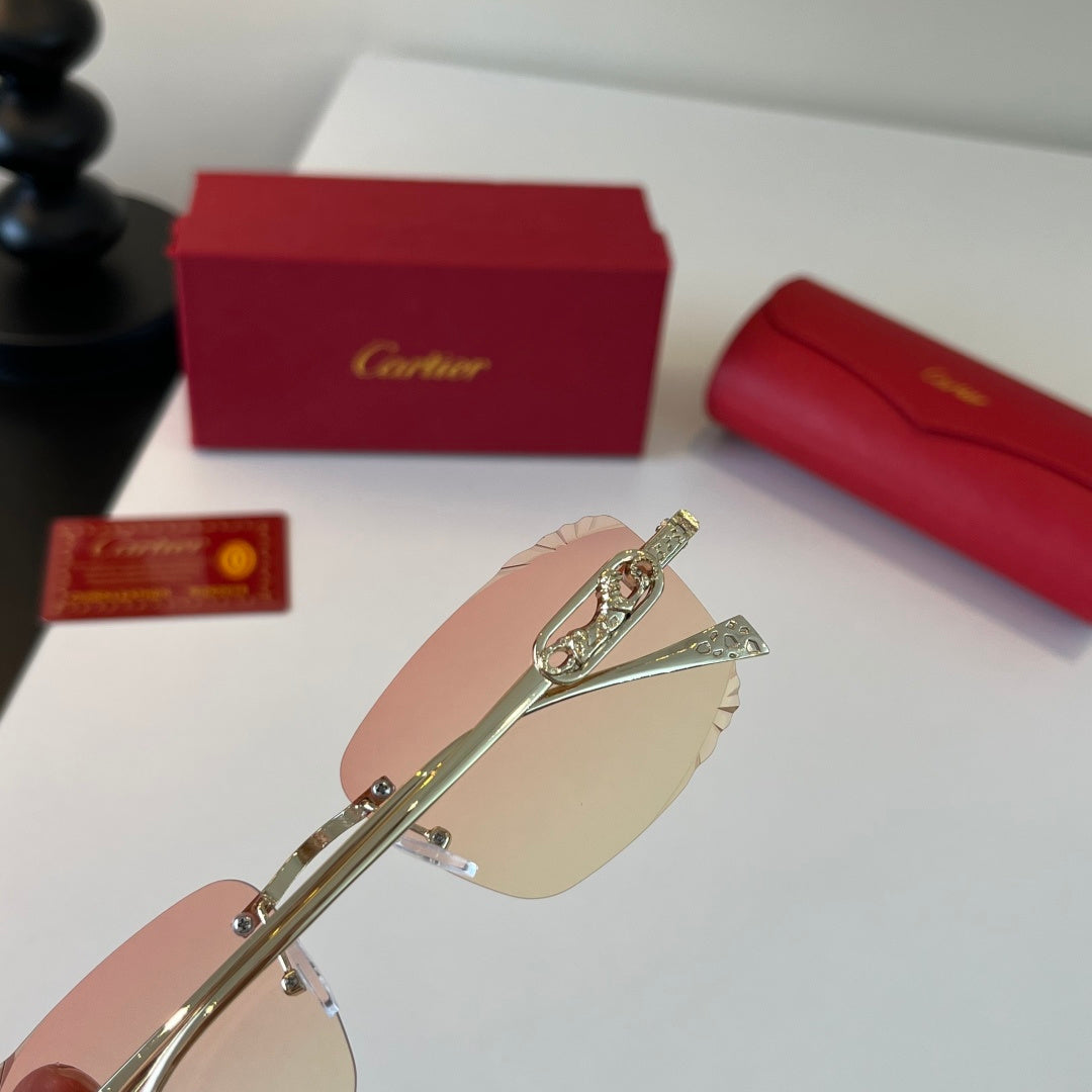 Cartier Lightweight Metal Rimless Gold Lens Sunglasses for Men & Wome - 432307 - detail image 7