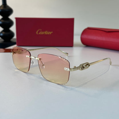 Cartier Lightweight Metal Rimless Gold Lens Sunglasses for Men & Wome - 432307 - detail image 3