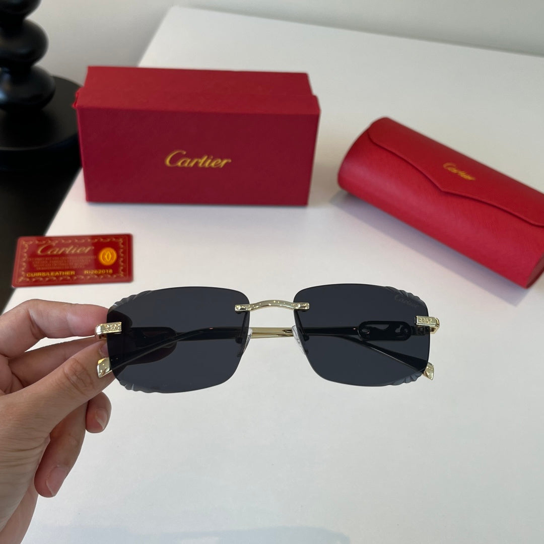 Cartier Lightweight Metal Rimless Silver Lens Sunglasses for Men & Wo - 432309 - detail image 5