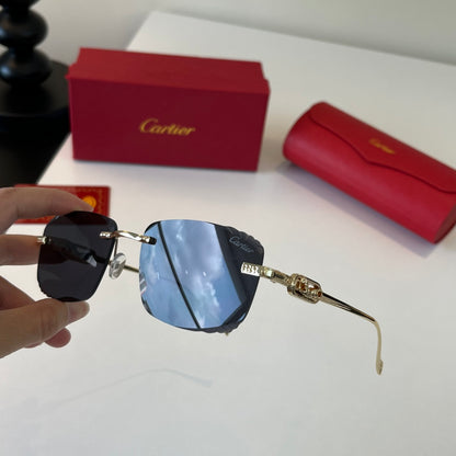 Cartier Lightweight Metal Rimless Silver Lens Sunglasses for Men & Wo - 399013 - detail image 9
