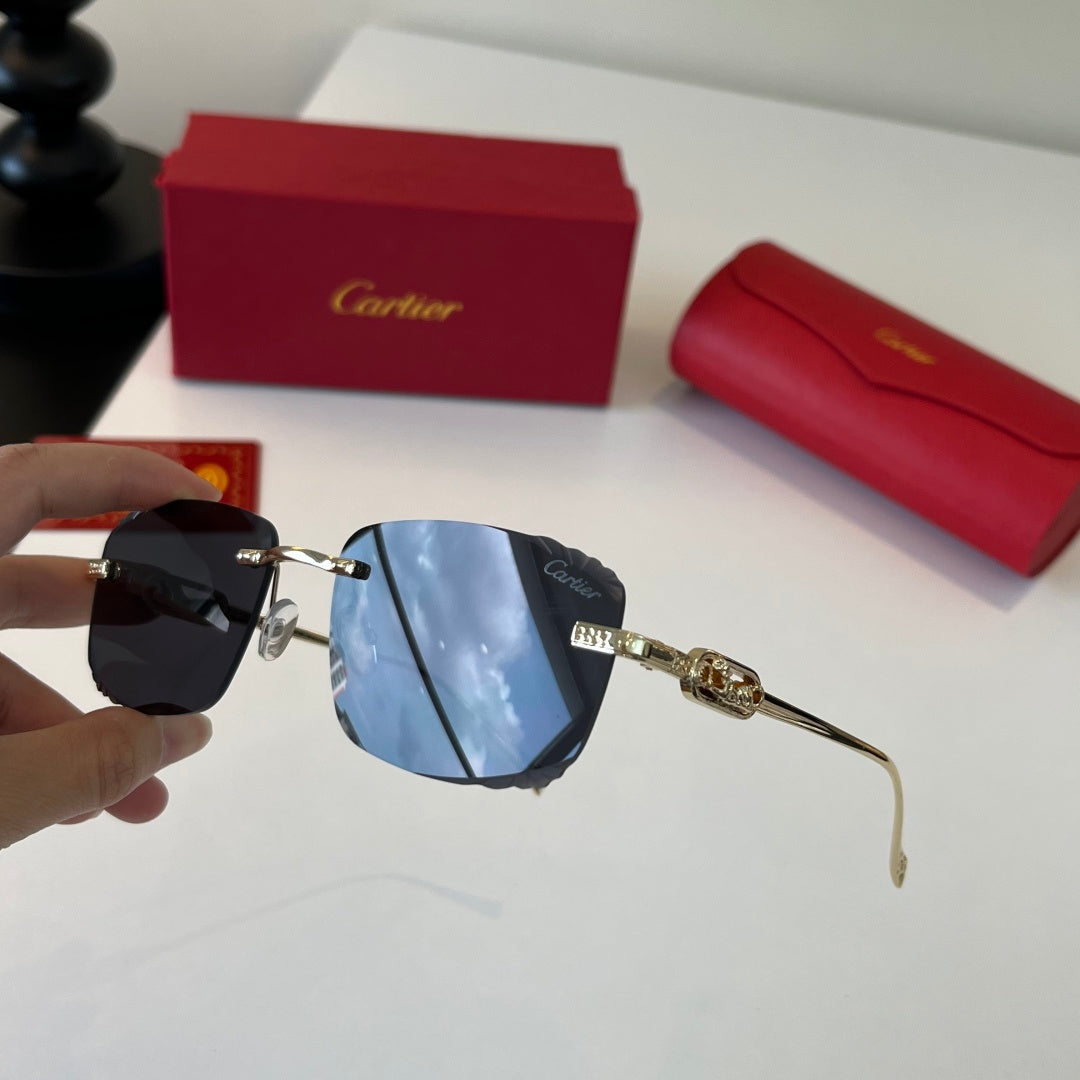 Cartier Lightweight Metal Rimless Silver Lens Sunglasses for Men & Wo - 432309 - detail image 9