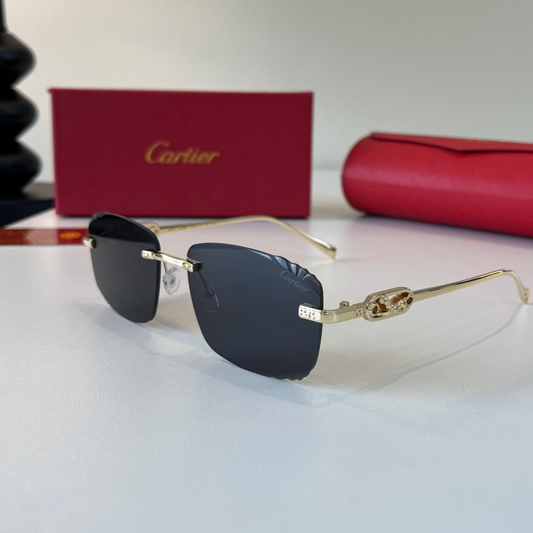 Cartier Lightweight Metal Rimless Silver Lens Sunglasses for Men & Wo - 358469 - detail image 3