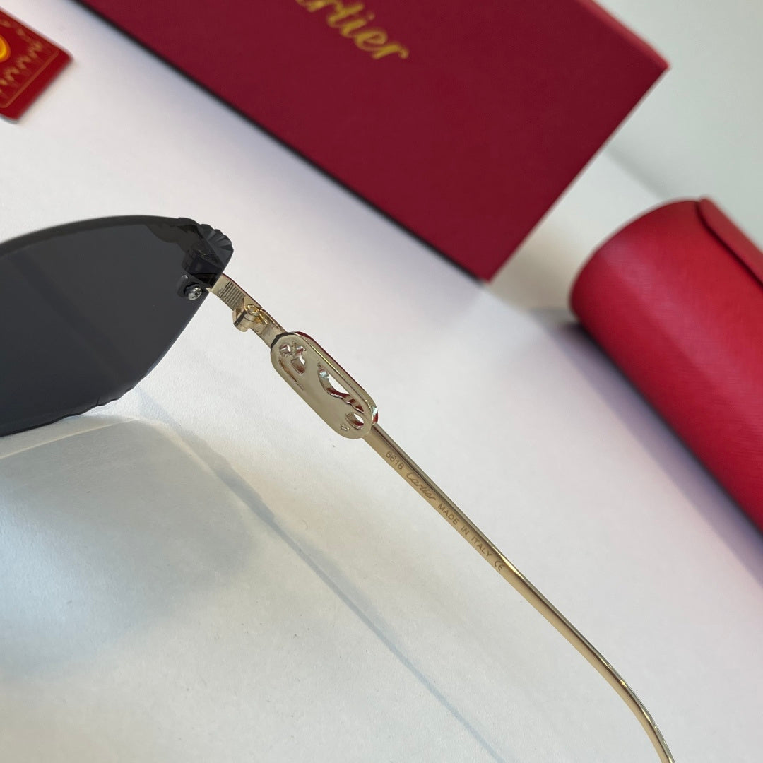 Cartier Lightweight Metal Rimless Silver Lens Sunglasses for Men & Wo - 432309 - detail image 10
