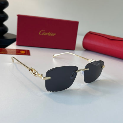 Cartier Lightweight Metal Rimless Silver Lens Sunglasses for Men & Wo - 432309