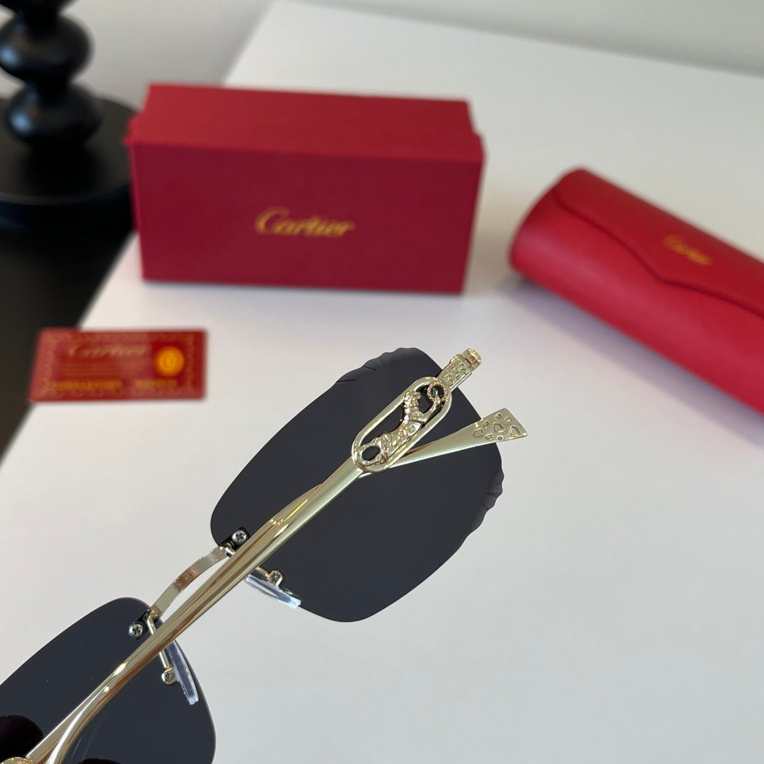 Cartier Lightweight Metal Rimless Silver Lens Sunglasses for Men & Wo - 358469 - detail image 7