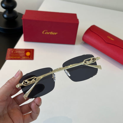 Cartier Lightweight Metal Rimless Silver Lens Sunglasses for Men & Wo - 358469 - detail image 8
