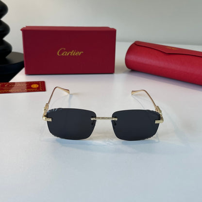 Cartier Lightweight Metal Rimless Silver Lens Sunglasses for Men & Wo - 358469 - detail image 2