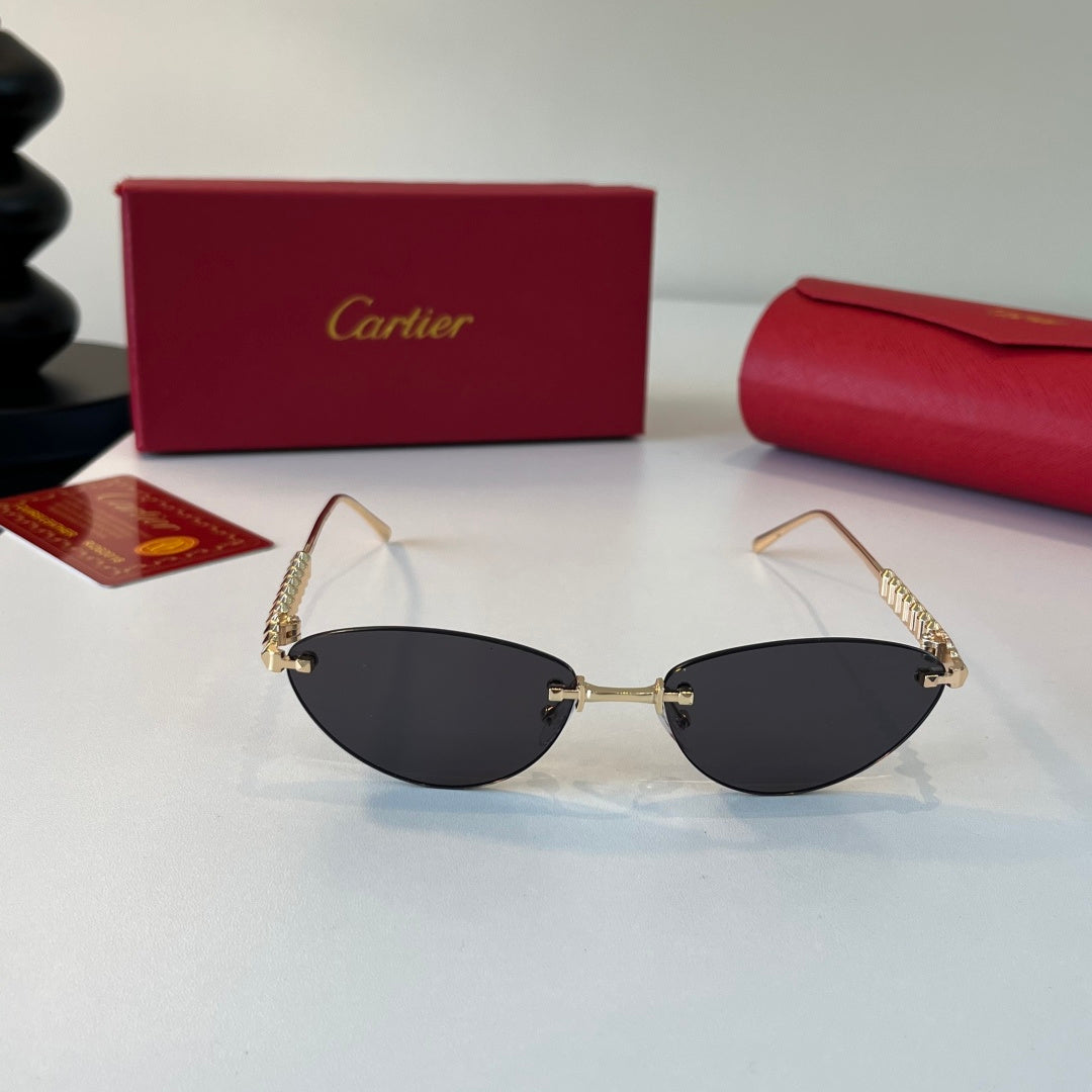 Cartier Lightweight Metal Rimless Silver Lens Sunglasses for Men & Wo - 399014 - detail image 2