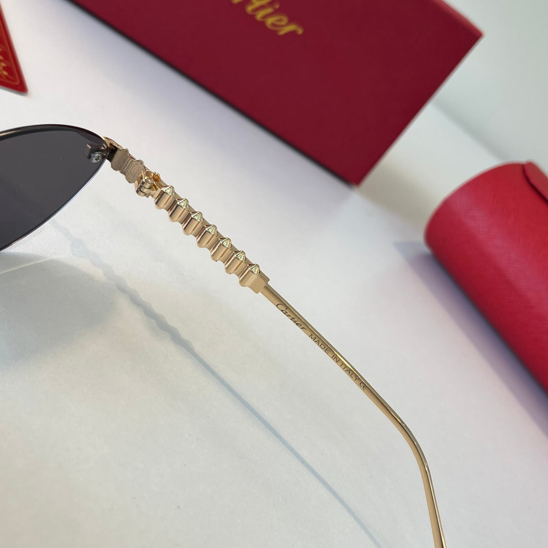 Cartier Lightweight Metal Rimless Silver Lens Sunglasses for Men & Wo - 358470 - detail image 10