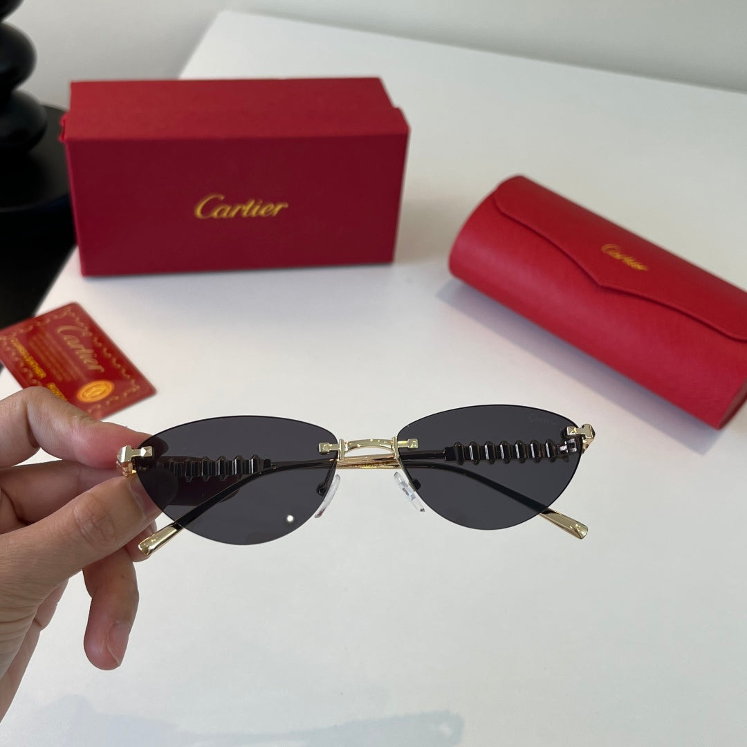 Cartier Lightweight Metal Rimless Silver Lens Sunglasses for Men & Wo - 399014 - detail image 5
