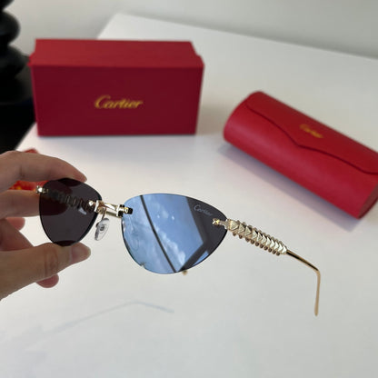 Cartier Lightweight Metal Rimless Silver Lens Sunglasses for Men & Wo - 399014 - detail image 9