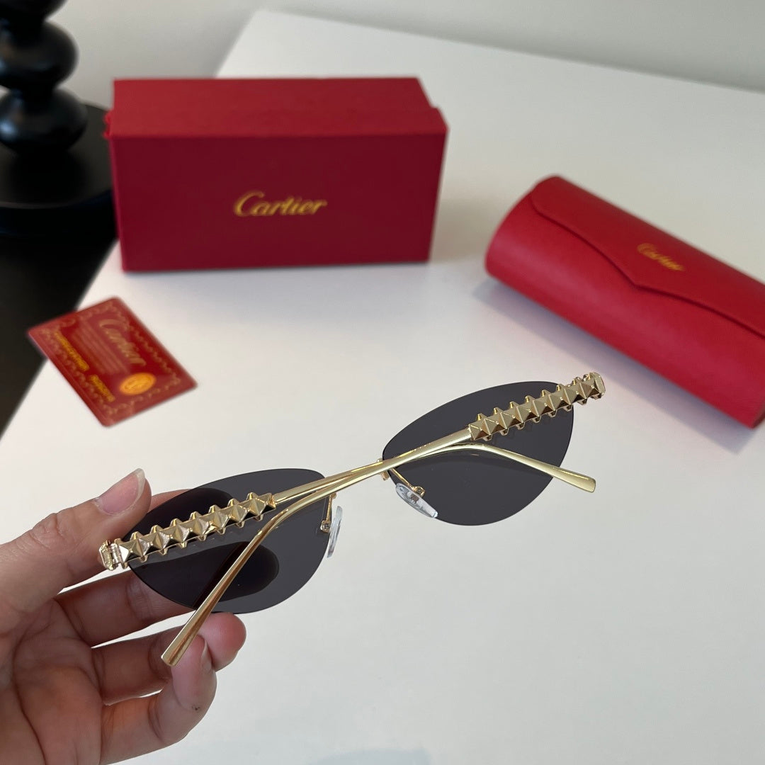 Cartier Lightweight Metal Rimless Silver Lens Sunglasses for Men & Wo - 399014 - detail image 8