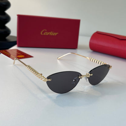 Cartier Lightweight Metal Rimless Silver Lens Sunglasses for Men & Wo - 399014