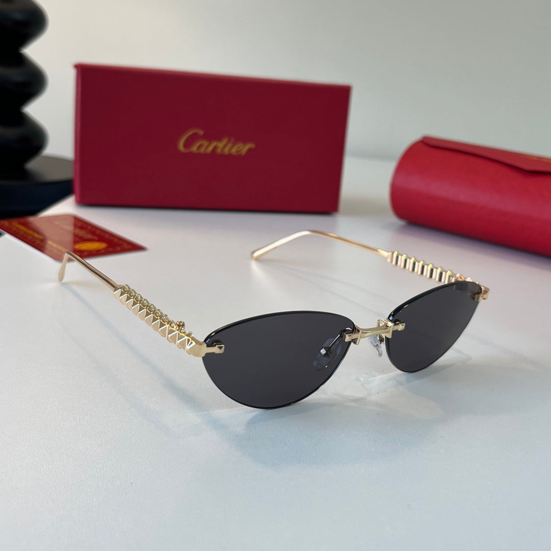 Cartier Lightweight Metal Rimless Silver Lens Sunglasses for Men & Wo - 358470