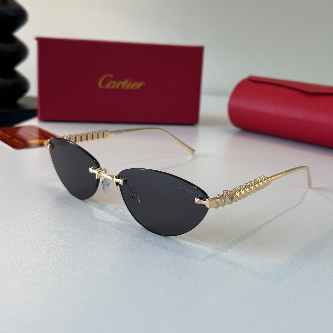Cartier Lightweight Metal Rimless Silver Lens Sunglasses for Men & Wo - 358470 - detail image 3