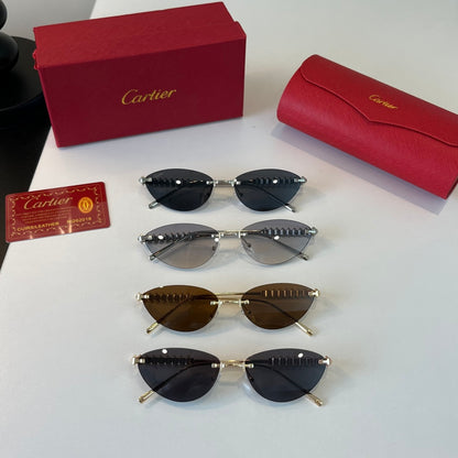 Cartier Lightweight Metal Rimless Silver Lens Sunglasses for Men & Wo - 358470 - detail image 11