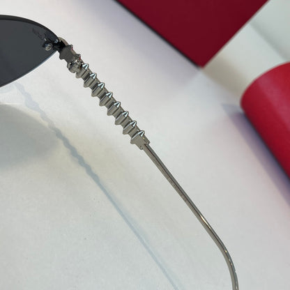 Cartier Lightweight Metal Rimless Silver Lens Sunglasses for Men & Wo - 399016 - detail image 11