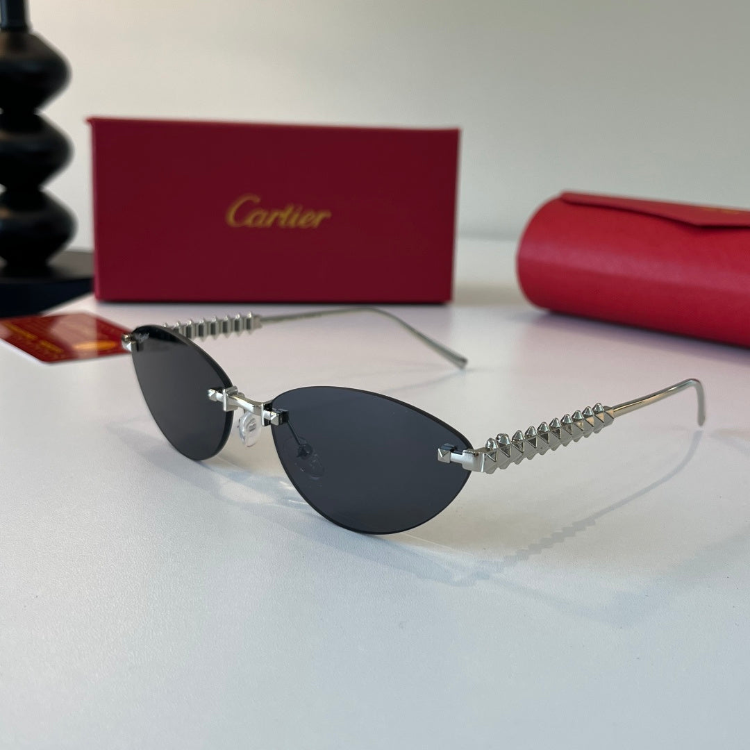 Cartier Lightweight Metal Rimless Silver Lens Sunglasses for Men & Wo - 399016 - detail image 3